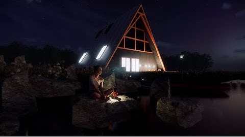 Revit A-Frame Lake House Designed With Revit