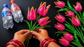 Amazing DIY Plastic Bottle Tulip Flower Craft 🌷 plastic Bottle So Beautiful Flowers | DIY Craft