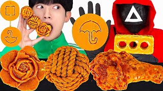 ASMR MUKBANG | 직접 만든 오징어게임 달고나 먹방 SQUID GAME HONEYCOMB DALGONA CHALLENGE RECIPE DESSERT CANDY EATING