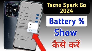 Battery Percentage Setting In tecno spark go 2024, Show Battery Percentage In tecno spark go 2024