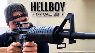 Introducir parrilla Provisional Rifle Hellboy M4 De Balines y CO2 | Prueba De Tiro - YouTube