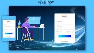 Responsive Animated Login Form Using HTML And CSS  [2020] || Login Form HTML CSS