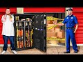 Found illegal weapons in safe in storage unit full of money