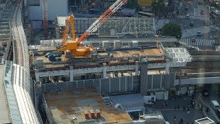 JR渋谷駅埼京線ホーム直上デッキの建設状況（2024年2月24日）