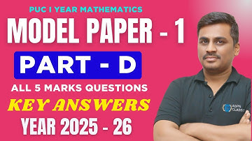 2nd PU MODEL QUESTION PAPER 2026 SOLUTIONS || PART - D ALL 5 MARKS QUESTIONS SOLUTIONS || PART - D