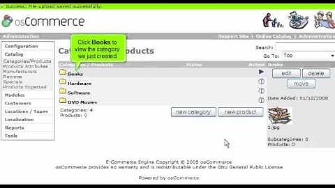 How to add product categories to your store in osCommerce