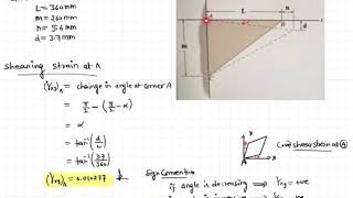 How to calculate shear strain at a corner