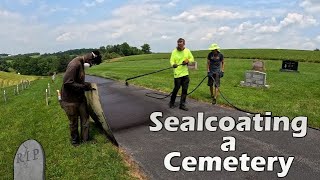 Professionally Sealcoating a Cemetery