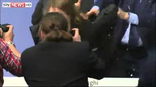 Protester Attacks Draghi At News Conference - 15/04/2015