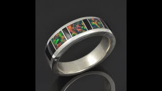 Man's Lab Opal and Black Onyx Ring