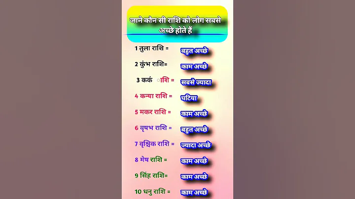 जाने कौन सी राशि के लोग सबसे अच्छे हैं #viralvideo #motivation #astrology #shorts #viral rashi