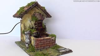 Mulino ad acqua presepe cm 27x17x23 h. Video