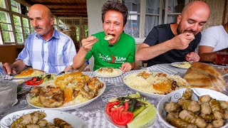 Unseen Eurasia VILLAGE FOOD!! Beef Dolma + RICE PILAF in Paradise Mountains, Azerbaijan!!