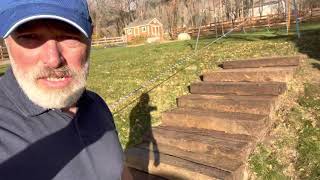 Building Railroad Tie Stairs