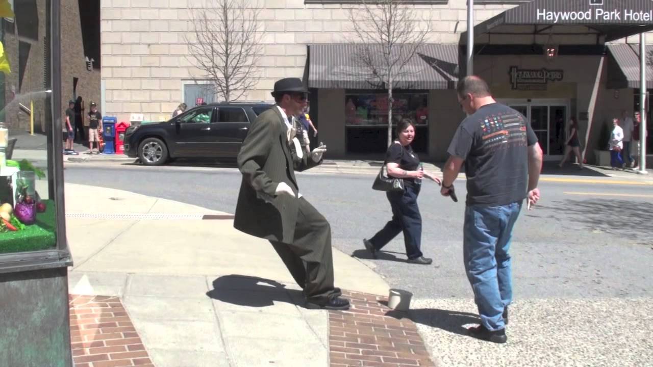 Gravity Defying Living Statue Asheville 42614 YouTube