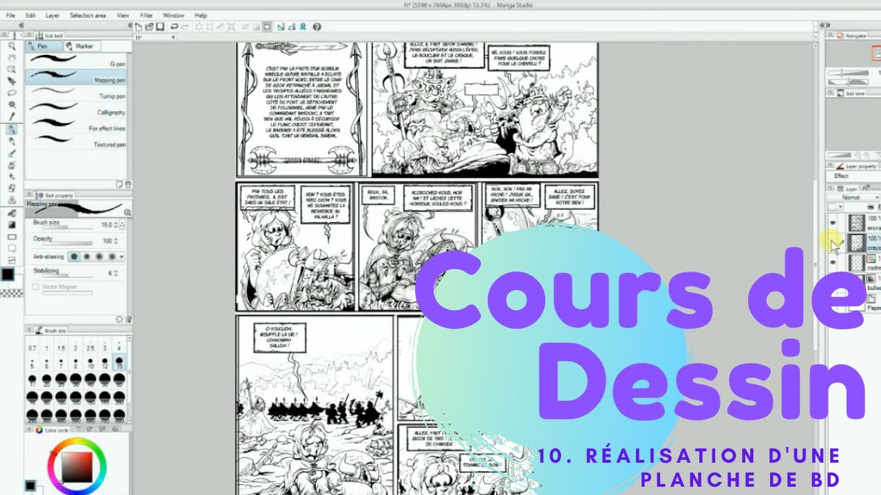 Cours De Dessin Numéro 10 Tablette Wacom Cintiq Planche De Bd