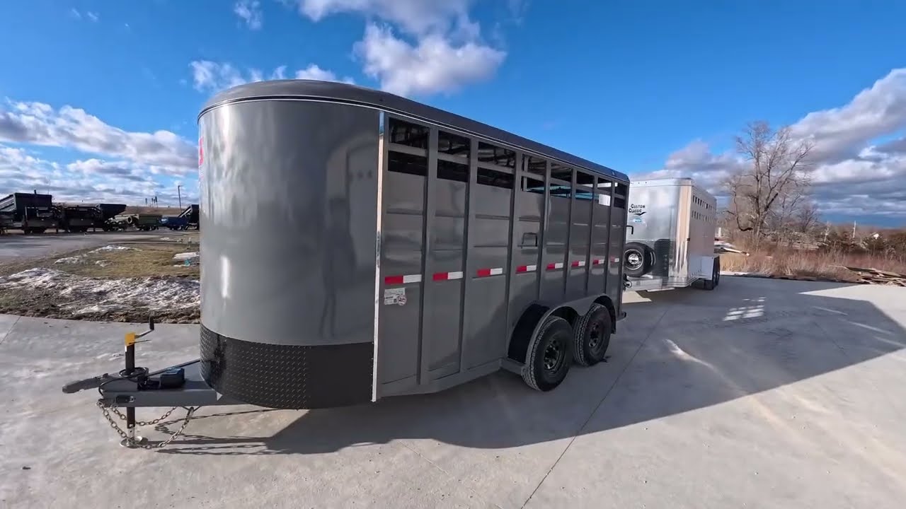 2026 S&S Manufacturing 6'8"x16'x6'6" Bumper Stock with 6K Axles, & Slam Latch Center Gate 