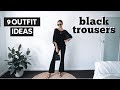 HOW TO STYLE BLACK FLARED PANTS | Black Trousers Outfit Ideas Lookbook