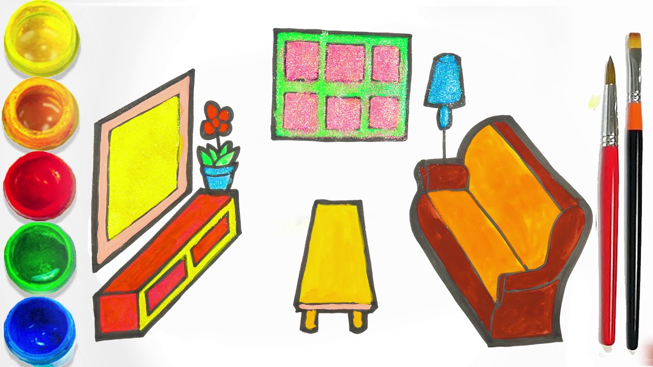 Draw A Living Room For Kids Coloring