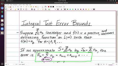 Error Bounds - Integral Test Error Bounds