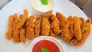 Crispy Chicken Strips/Tenders/Fingers Recipe By Mek Kitchen | Ramzan Special | Kfc Style Tenders