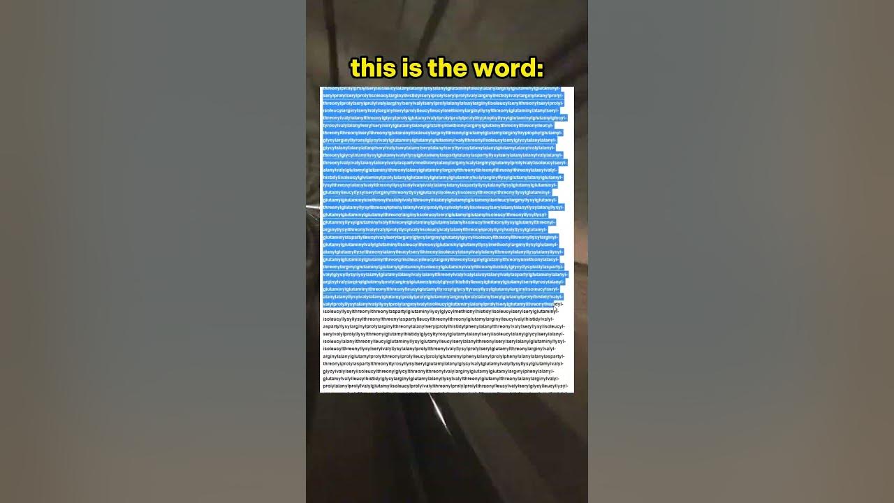 The longest english word is 189 819 letters long shorts youtube