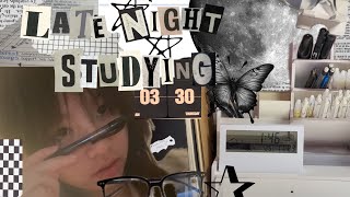 Late Night Study Vlog | 🌑🌃📓🖊️💤 STAY UP STUDYING WITH ME