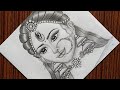 How to draw maa durga face pencil sketch for beginners  navaratri special maa durga drawing