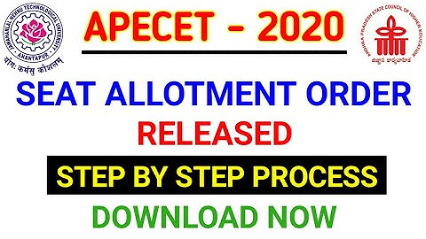 APECET 2020 SEAT ALLOTMENT ORDER COLLEGE WISE RELEASED DOWNLOAD NOW || PROCEDURE ||