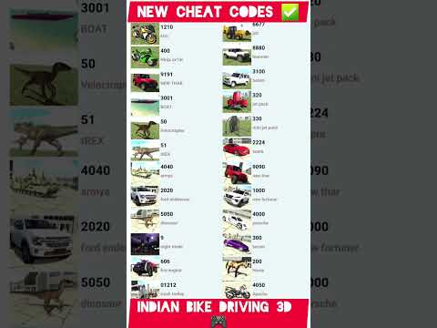 Indian Bikes Driving 3D All Vehicle Cheats Codes #shorts #short #indianbikedriving3d #cheatcodes