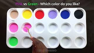 Pink Vs Green Which Color do you like? | Satisfying video | Art video | Color mixing video