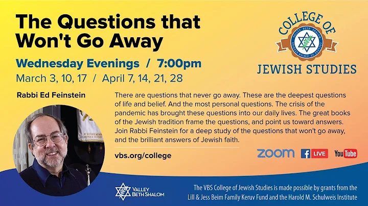 College of Jewish Studies - How Odd of God to Choose the Jews! What's the Purpose of Jewish Life?