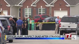 Officer hurt, suspect dead following Greenville shooting