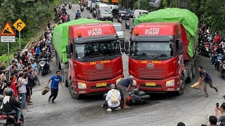 Tikungan Viral Kembali Heboh, Truk Trailer Anti Begal Bikin Geger Sitinjau Lauik