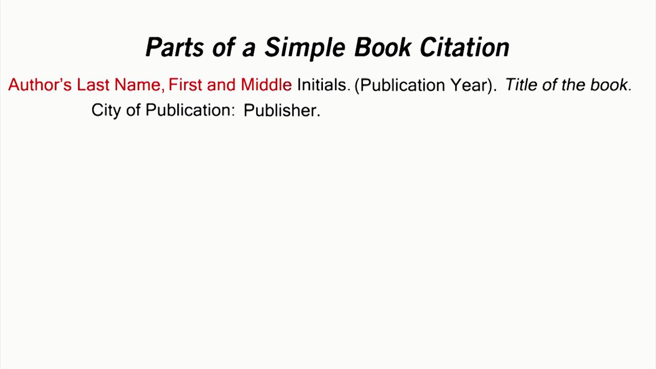 How to Cite a Book in APA Style