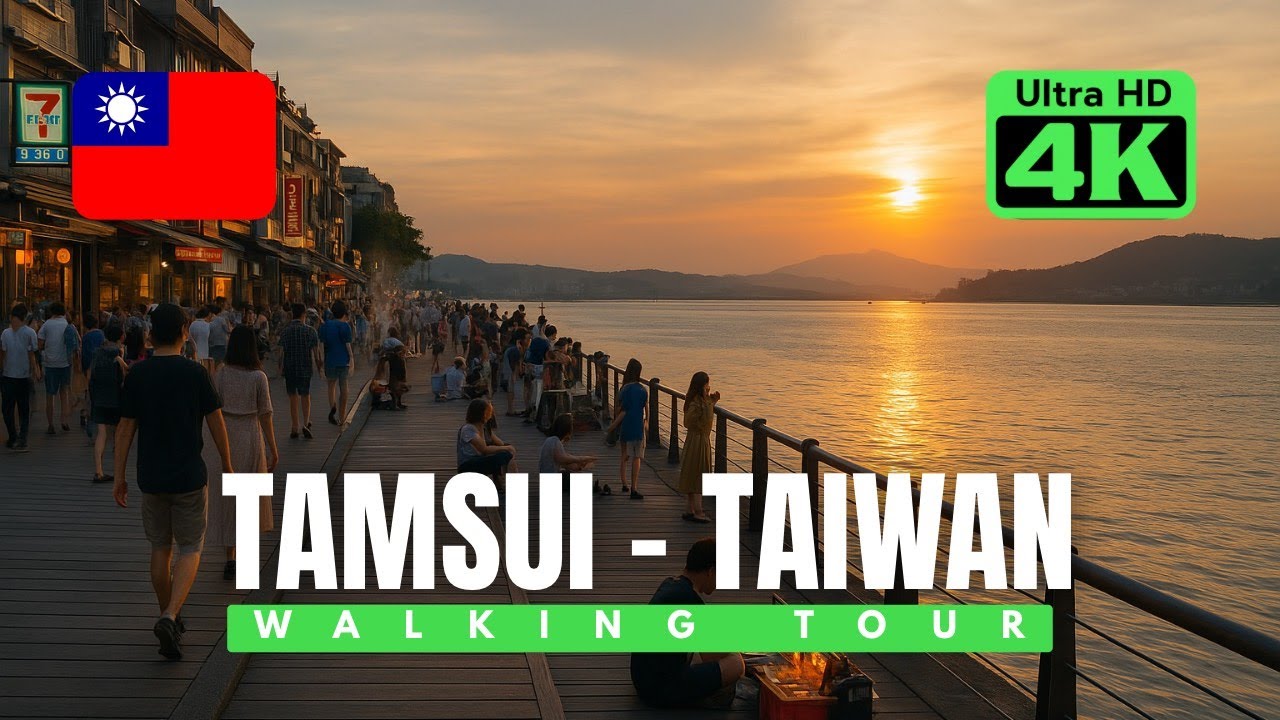 Tamsui Old Street - Taipei | 4K HDR Sunset Walking Tour | Nightlife & Street Food
