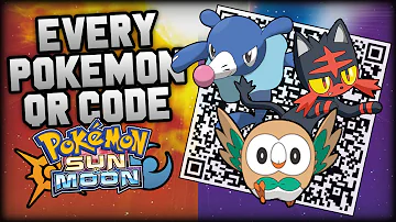 Pokémon Sun and Moon COMPLETE Pokédex - All QR Codes