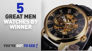 Top 10 Winner Men Watches [ Winter 2018 ]: 2017 Caluxe Luxury Golden Men Mechanical Watch Royal Man