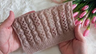  İki Şiş Fıstıklı Burgu Çeyizlik Örgü Modeli Knitting Pattern