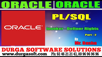 Oracle Tutorial||onlinetraining||pl/sql|| Invoker - Definer Rights Part - 2 by Basha