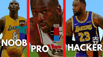 Minecraft BASKETBALL NOOB VS PRO VS HACKER Minecraft Pixel art #lebronjames #minecraft   #pixelart