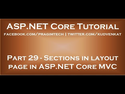 Sections in layout page in ASP NET Core MVC