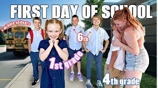 FiRST DAY of SCHOOL w/ mom of 6 KIDS! (morning routine)