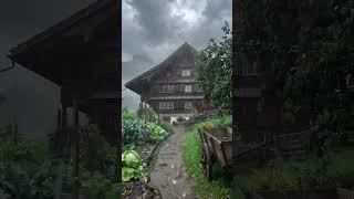 Walking Through a Rainy Swiss Village 🌧️ Cinematic 8K Nature Ambience | No Music