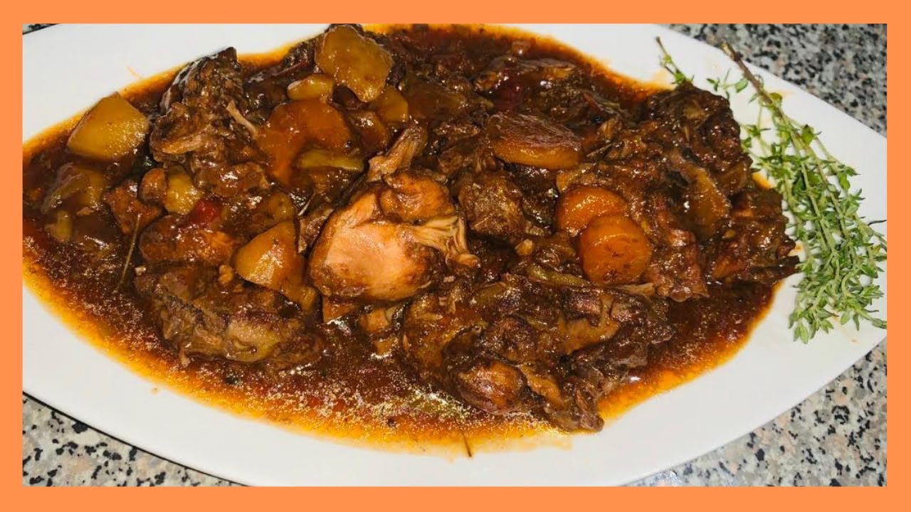 Brown Stew Chicken Back WITHOUT USING COOKING OIL How To Cook Brown
