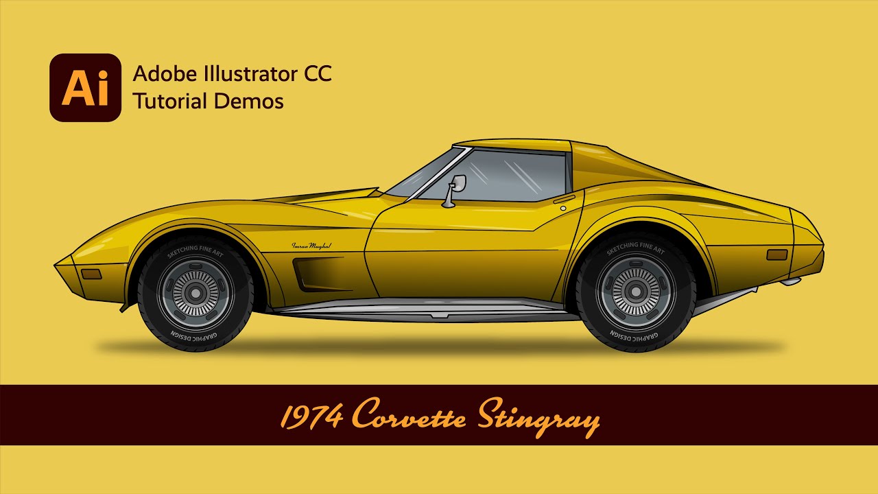 Adobe Illustrator CC Tutorial | 1974 Corvette Stingray | Vector
