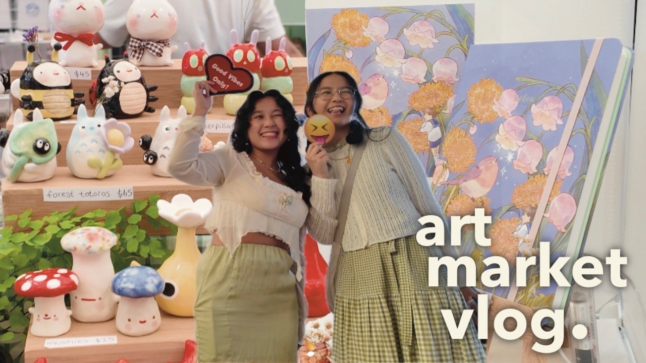 Посещение художественного рынка Mellow Art Market 🌷🌼 встреча с художниками, с которыми я общаюсь ...