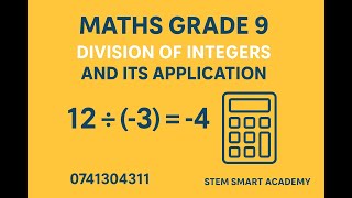 DIVISION OF INTEGERS AND ITS APPLICATIONS (GRADE 9 MATHEMATICS)