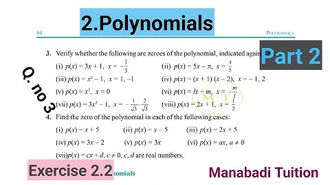9th class maths|Chapter 2|👩‍🏫Polynomials| 💁‍♂️Exercise 2.2| Q no 3| part 2|with notes|