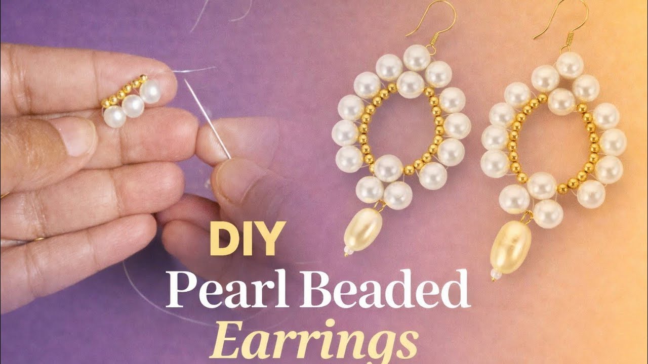 Pearls earrings #pearljewellery #earringspearl /how to make easy pearl earrings at home/diy earrings